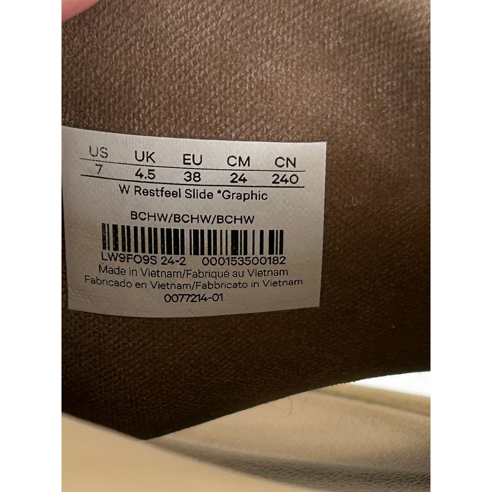 Lululemon Restfeel Graphic Logo Slide Sandals Beech Wood Size 7 - Picture 6 of 7